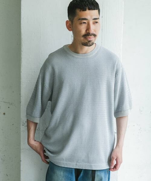 URBAN RESEARCH DOORS / アーバンリサーチ ドアーズ Tシャツ | 変形鹿の子ニットTシャツ | 詳細2