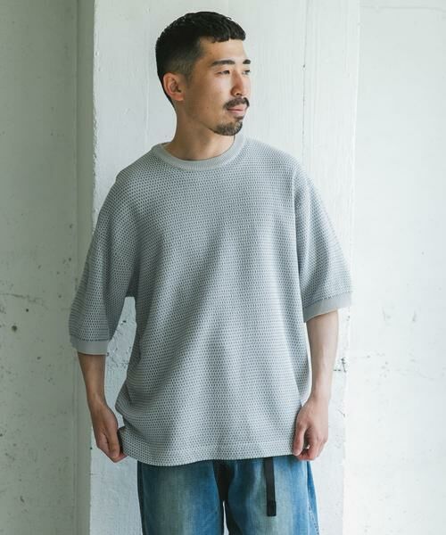 URBAN RESEARCH DOORS / アーバンリサーチ ドアーズ Tシャツ | 変形鹿の子ニットTシャツ | 詳細3