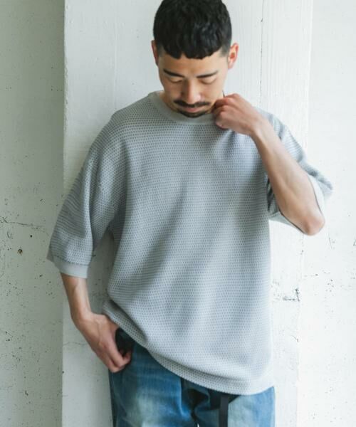 URBAN RESEARCH DOORS / アーバンリサーチ ドアーズ Tシャツ | 変形鹿の子ニットTシャツ | 詳細4