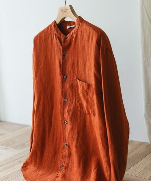 URBAN RESEARCH DOORS / アーバンリサーチ ドアーズ シャツ・ブラウス | 『XLサイズ/WEB限定』シルケットリネンバンドカラーロングスリーブシャツ | 詳細1