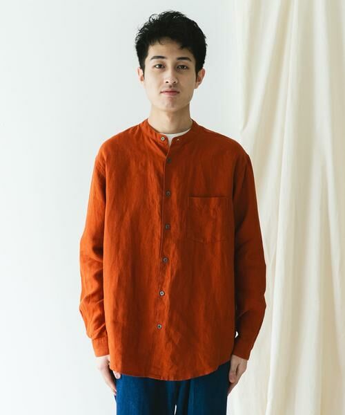 URBAN RESEARCH DOORS / アーバンリサーチ ドアーズ シャツ・ブラウス | 『XLサイズ/WEB限定』シルケットリネンバンドカラーロングスリーブシャツ | 詳細10