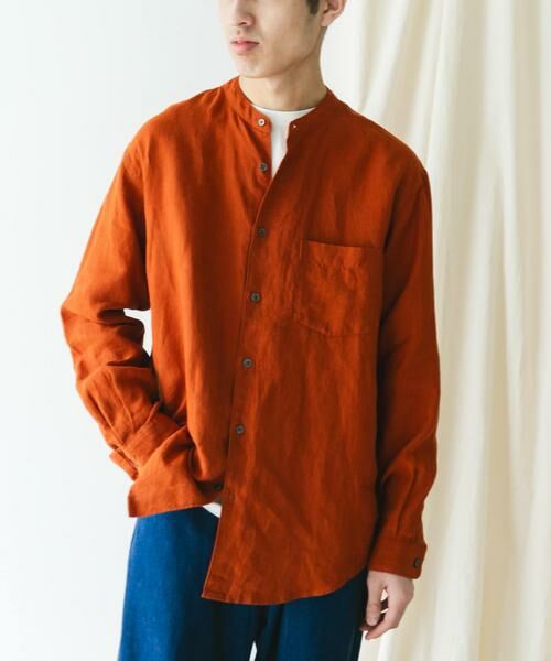 URBAN RESEARCH DOORS / アーバンリサーチ ドアーズ シャツ・ブラウス | 『XLサイズ/WEB限定』シルケットリネンバンドカラーロングスリーブシャツ | 詳細4