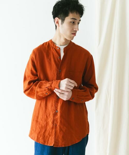 URBAN RESEARCH DOORS / アーバンリサーチ ドアーズ シャツ・ブラウス | 『XLサイズ/WEB限定』シルケットリネンバンドカラーロングスリーブシャツ | 詳細5