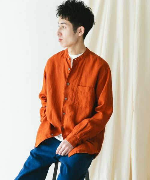URBAN RESEARCH DOORS / アーバンリサーチ ドアーズ シャツ・ブラウス | 『XLサイズ/WEB限定』シルケットリネンバンドカラーロングスリーブシャツ | 詳細7
