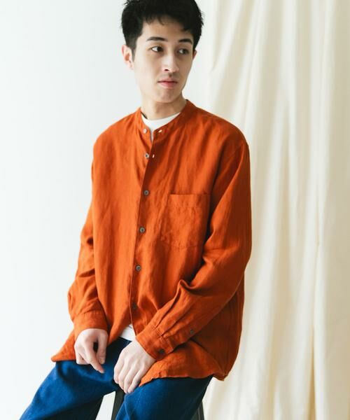 URBAN RESEARCH DOORS / アーバンリサーチ ドアーズ シャツ・ブラウス | 『XLサイズ/WEB限定』シルケットリネンバンドカラーロングスリーブシャツ | 詳細8
