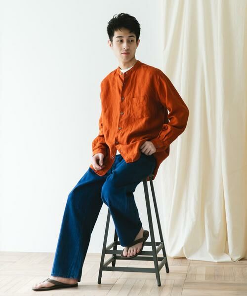 URBAN RESEARCH DOORS / アーバンリサーチ ドアーズ シャツ・ブラウス | 『XLサイズ/WEB限定』シルケットリネンバンドカラーロングスリーブシャツ | 詳細9