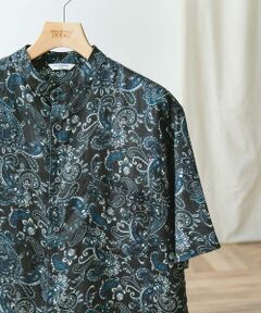 URBAN RESEARCH DOORS / アーバンリサーチ ドアーズ シャツ・ブラウス | 『XLサイズ/WEB限定』シルケットリネン バンドカラーショートスリーブシャツ