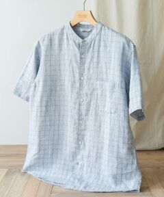 URBAN RESEARCH DOORS / アーバンリサーチ ドアーズ シャツ・ブラウス | 『XLサイズ/WEB限定』シルケットリネン バンドカラーショートスリーブシャツ