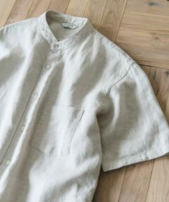 URBAN RESEARCH DOORS / アーバンリサーチ ドアーズ シャツ・ブラウス | 『XLサイズ/WEB限定』シルケットリネン バンドカラーショートスリーブシャツ