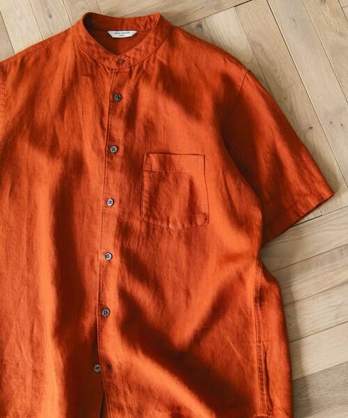 URBAN RESEARCH DOORS / アーバンリサーチ ドアーズ シャツ・ブラウス | 『XLサイズ/WEB限定』シルケットリネン バンドカラーショートスリーブシャツ | 詳細1