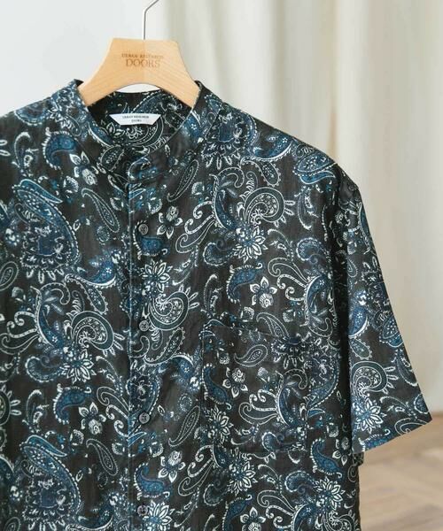 URBAN RESEARCH DOORS / アーバンリサーチ ドアーズ シャツ・ブラウス | 『XLサイズ/WEB限定』シルケットリネン バンドカラーショートスリーブシャツ | 詳細20