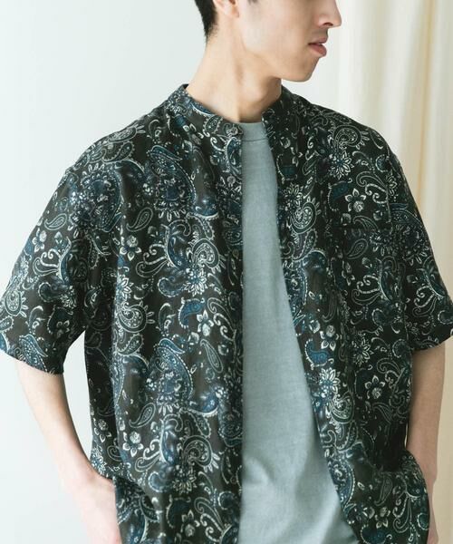 URBAN RESEARCH DOORS / アーバンリサーチ ドアーズ シャツ・ブラウス | 『XLサイズ/WEB限定』シルケットリネン バンドカラーショートスリーブシャツ | 詳細22