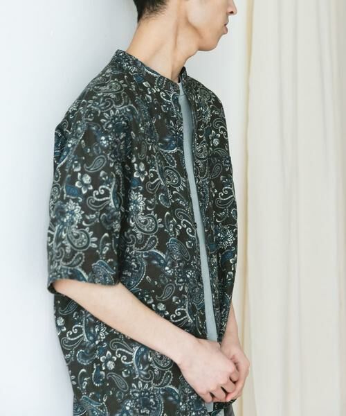 URBAN RESEARCH DOORS / アーバンリサーチ ドアーズ シャツ・ブラウス | 『XLサイズ/WEB限定』シルケットリネン バンドカラーショートスリーブシャツ | 詳細23