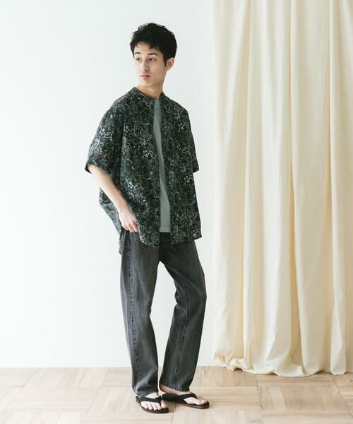 URBAN RESEARCH DOORS / アーバンリサーチ ドアーズ シャツ・ブラウス | 『XLサイズ/WEB限定』シルケットリネン バンドカラーショートスリーブシャツ | 詳細27