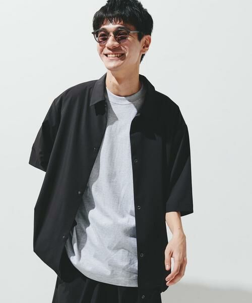URBAN RESEARCH DOORS / アーバンリサーチ ドアーズ シャツ・ブラウス | 『仁村紗和さん着用』『UR TECH』サマシェア シャツカーディガン(ブラック)