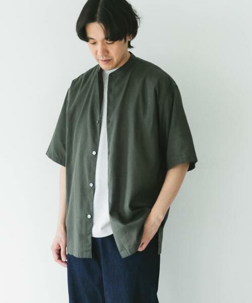 URBAN RESEARCH DOORS / アーバンリサーチ ドアーズ シャツ・ブラウス | 『XLサイズ/WEB限定』『UR TECH 高機能リネン』バンドカラーシャツ | 詳細2