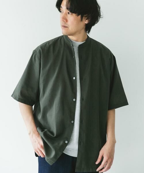 URBAN RESEARCH DOORS / アーバンリサーチ ドアーズ シャツ・ブラウス | 『XLサイズ/WEB限定』『UR TECH 高機能リネン』バンドカラーシャツ | 詳細4