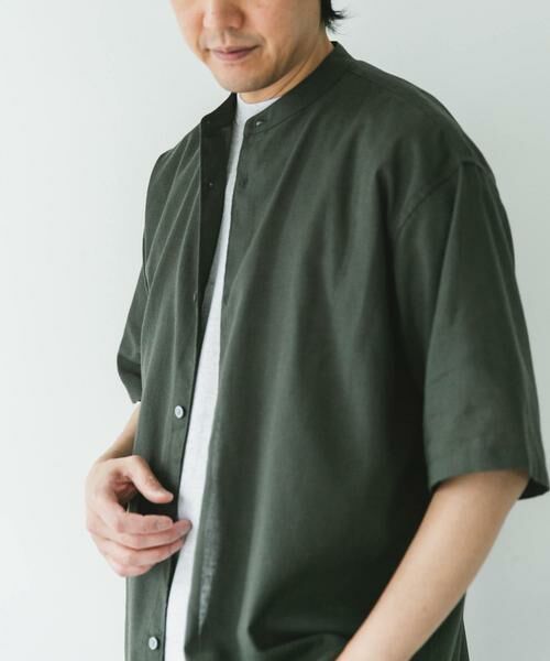 URBAN RESEARCH DOORS / アーバンリサーチ ドアーズ シャツ・ブラウス | 『XLサイズ/WEB限定』『UR TECH 高機能リネン』バンドカラーシャツ | 詳細5