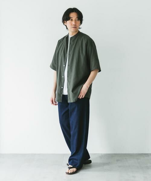 URBAN RESEARCH DOORS / アーバンリサーチ ドアーズ シャツ・ブラウス | 『XLサイズ/WEB限定』『UR TECH 高機能リネン』バンドカラーシャツ | 詳細7