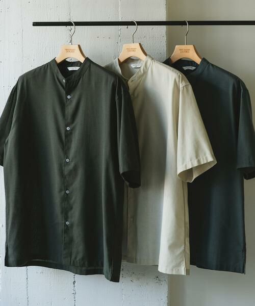 URBAN RESEARCH DOORS / アーバンリサーチ ドアーズ シャツ・ブラウス | 『XLサイズ/WEB限定』『UR TECH 高機能リネン』バンドカラーシャツ | 詳細8