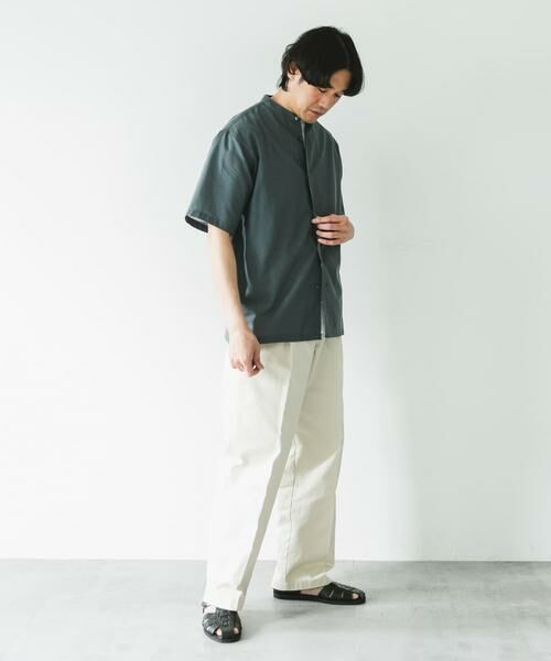 URBAN RESEARCH DOORS / アーバンリサーチ ドアーズ シャツ・ブラウス | 『XLサイズ/WEB限定』『UR TECH 高機能リネン』バンドカラーシャツ | 詳細23