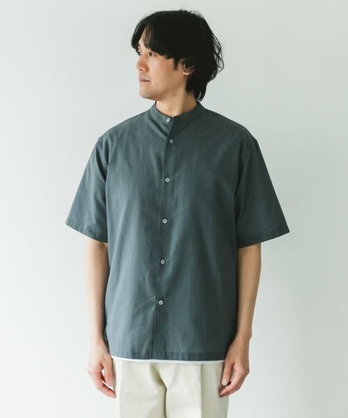 URBAN RESEARCH DOORS / アーバンリサーチ ドアーズ シャツ・ブラウス | 『XLサイズ/WEB限定』『UR TECH 高機能リネン』バンドカラーシャツ | 詳細25