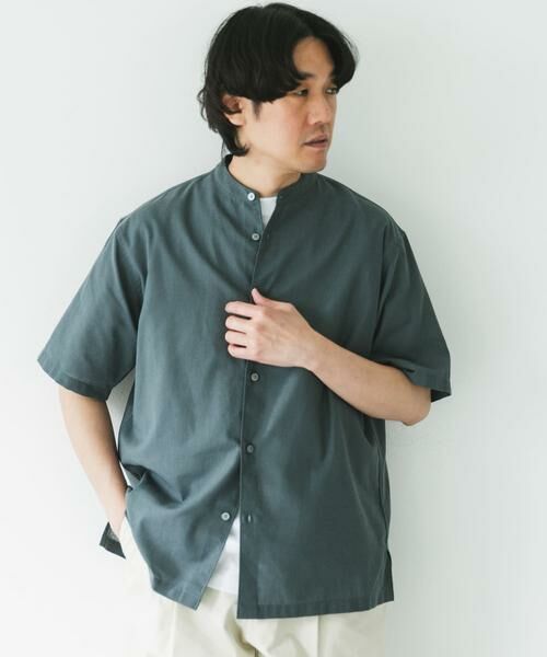 URBAN RESEARCH DOORS / アーバンリサーチ ドアーズ シャツ・ブラウス | 『XLサイズ/WEB限定』『UR TECH 高機能リネン』バンドカラーシャツ | 詳細18