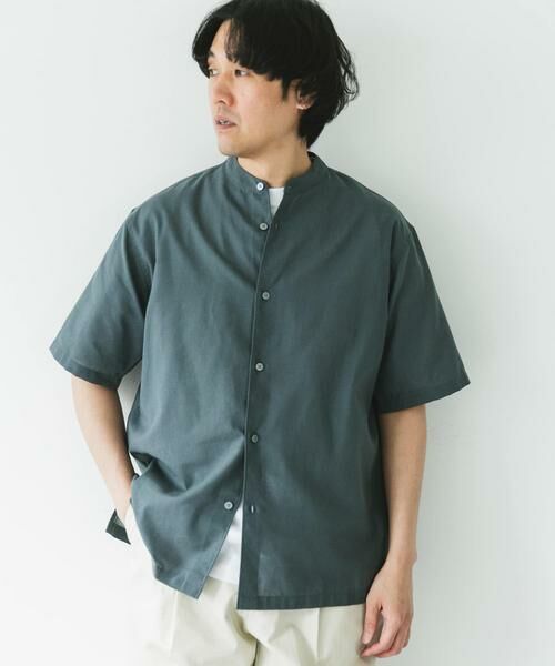 URBAN RESEARCH DOORS / アーバンリサーチ ドアーズ シャツ・ブラウス | 『XLサイズ/WEB限定』『UR TECH 高機能リネン』バンドカラーシャツ | 詳細20