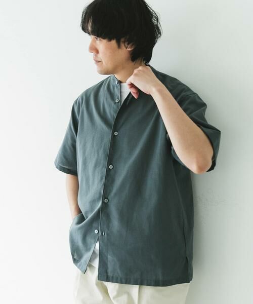 URBAN RESEARCH DOORS / アーバンリサーチ ドアーズ シャツ・ブラウス | 『XLサイズ/WEB限定』『UR TECH 高機能リネン』バンドカラーシャツ | 詳細21