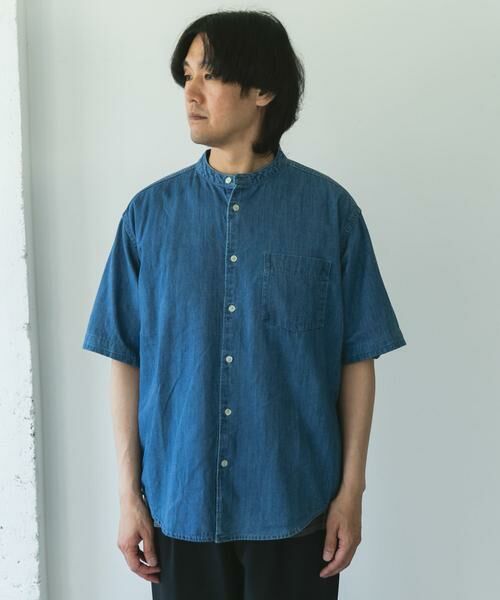 URBAN RESEARCH DOORS / アーバンリサーチ ドアーズ シャツ・ブラウス | リネン混 デニムバンドショートスリーブシャツ | 詳細15