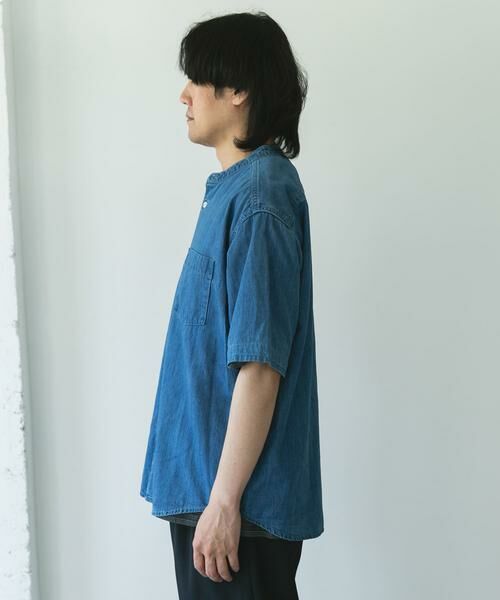 URBAN RESEARCH DOORS / アーバンリサーチ ドアーズ シャツ・ブラウス | リネン混 デニムバンドショートスリーブシャツ | 詳細16