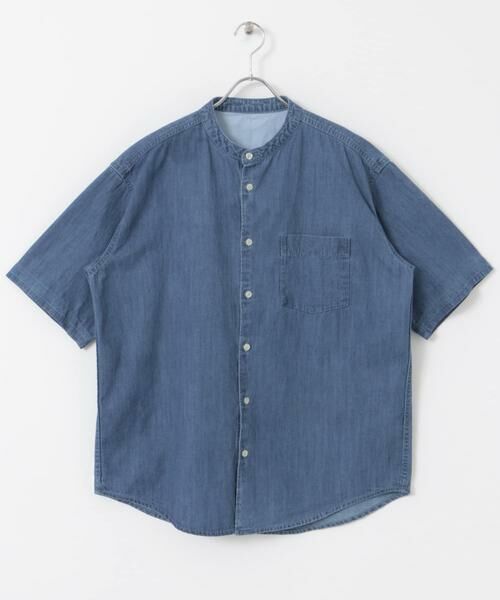 URBAN RESEARCH DOORS / アーバンリサーチ ドアーズ シャツ・ブラウス | リネン混 デニムバンドショートスリーブシャツ | 詳細21