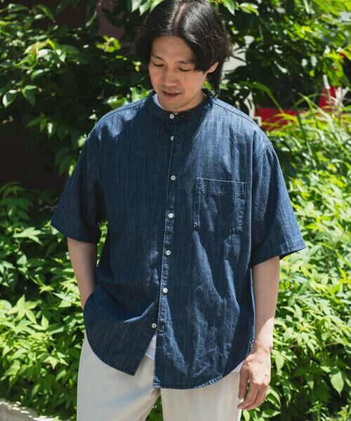 URBAN RESEARCH DOORS / アーバンリサーチ ドアーズ シャツ・ブラウス | リネン混 デニムバンドショートスリーブシャツ | 詳細27