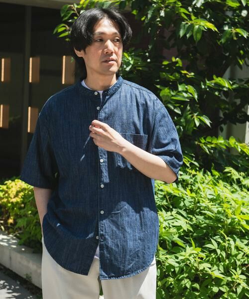 URBAN RESEARCH DOORS / アーバンリサーチ ドアーズ シャツ・ブラウス | リネン混 デニムバンドショートスリーブシャツ | 詳細28