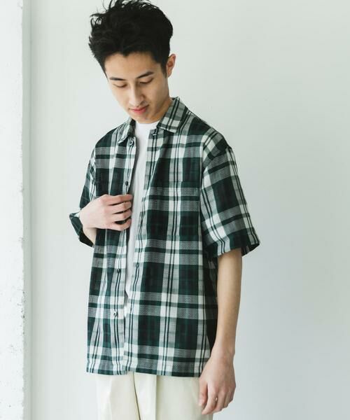 URBAN RESEARCH DOORS / アーバンリサーチ ドアーズ シャツ・ブラウス | カラミ織ショートスリーブチェックシャツ | 詳細1