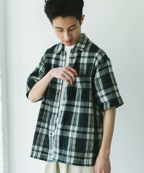URBAN RESEARCH DOORS / アーバンリサーチ ドアーズ シャツ・ブラウス | カラミ織ショートスリーブチェックシャツ | 詳細2