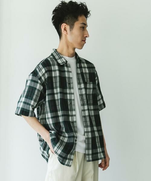 URBAN RESEARCH DOORS / アーバンリサーチ ドアーズ シャツ・ブラウス | カラミ織ショートスリーブチェックシャツ | 詳細4