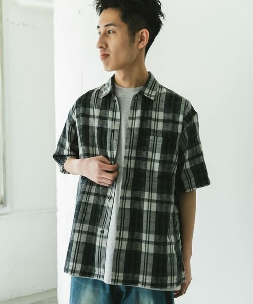 URBAN RESEARCH DOORS / アーバンリサーチ ドアーズ シャツ・ブラウス | カラミ織ショートスリーブチェックシャツ | 詳細23