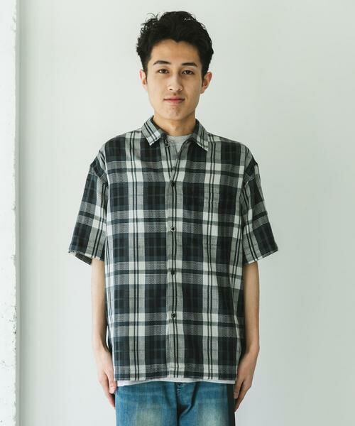 URBAN RESEARCH DOORS / アーバンリサーチ ドアーズ シャツ・ブラウス | カラミ織ショートスリーブチェックシャツ | 詳細26