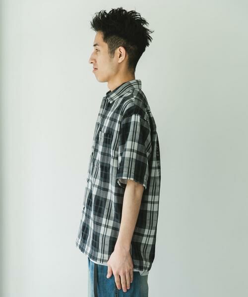 URBAN RESEARCH DOORS / アーバンリサーチ ドアーズ シャツ・ブラウス | カラミ織ショートスリーブチェックシャツ | 詳細27