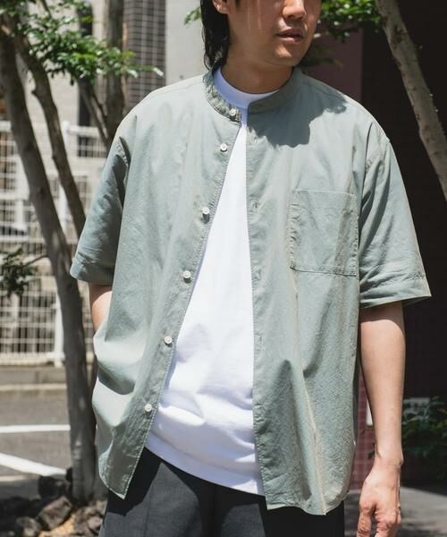 URBAN RESEARCH DOORS / アーバンリサーチ ドアーズ シャツ・ブラウス | 玉虫シャンブレー バンドカラーシャツ | 詳細1