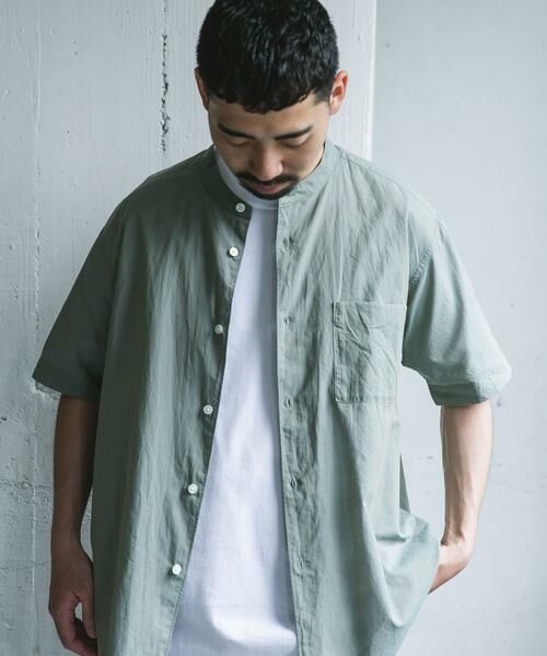 URBAN RESEARCH DOORS / アーバンリサーチ ドアーズ シャツ・ブラウス | 玉虫シャンブレー バンドカラーシャツ | 詳細10