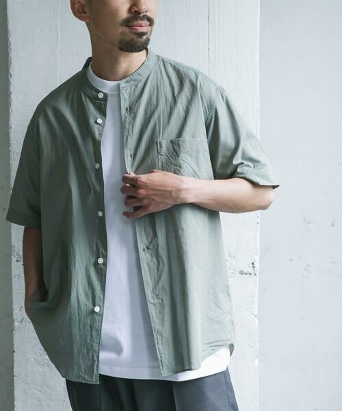 URBAN RESEARCH DOORS / アーバンリサーチ ドアーズ シャツ・ブラウス | 玉虫シャンブレー バンドカラーシャツ | 詳細11