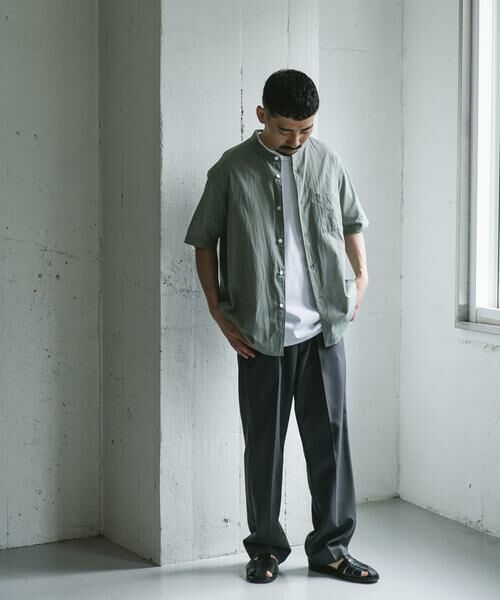 URBAN RESEARCH DOORS / アーバンリサーチ ドアーズ シャツ・ブラウス | 玉虫シャンブレー バンドカラーシャツ | 詳細13