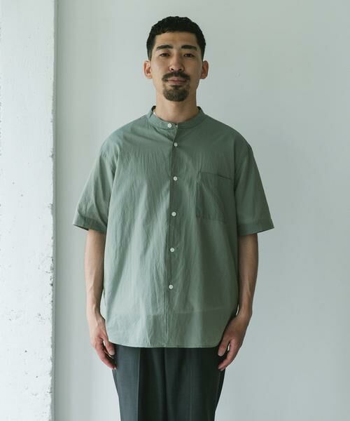 URBAN RESEARCH DOORS / アーバンリサーチ ドアーズ シャツ・ブラウス | 玉虫シャンブレー バンドカラーシャツ | 詳細14