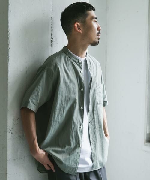 URBAN RESEARCH DOORS / アーバンリサーチ ドアーズ シャツ・ブラウス | 玉虫シャンブレー バンドカラーシャツ | 詳細8