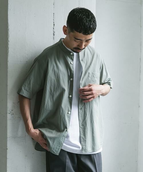 URBAN RESEARCH DOORS / アーバンリサーチ ドアーズ シャツ・ブラウス | 玉虫シャンブレー バンドカラーシャツ | 詳細9