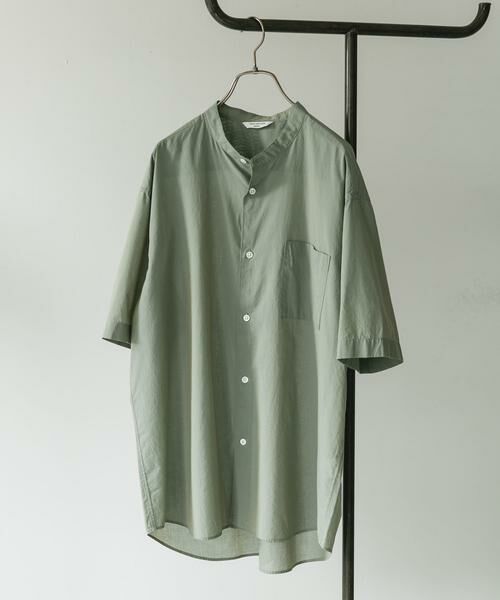 URBAN RESEARCH DOORS/アーバンリサーチ ドアーズ 玉虫シャンブレー バンドカラーシャツ グリーン系その他 L URBAN RESEARCH DOORS/アーバンリサーチ ドアーズ 玉虫シャンブレー バンドカラーシャツ グリーン系その他 L