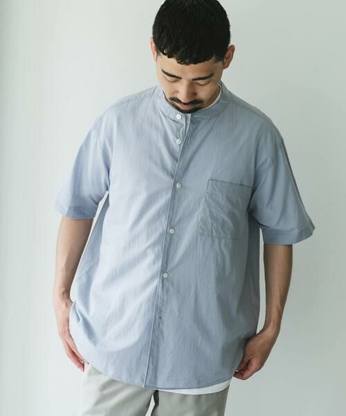 URBAN RESEARCH DOORS / アーバンリサーチ ドアーズ シャツ・ブラウス | 玉虫シャンブレー バンドカラーシャツ | 詳細24