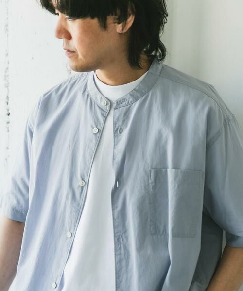 URBAN RESEARCH DOORS / アーバンリサーチ ドアーズ シャツ・ブラウス | 玉虫シャンブレー バンドカラーシャツ | 詳細29